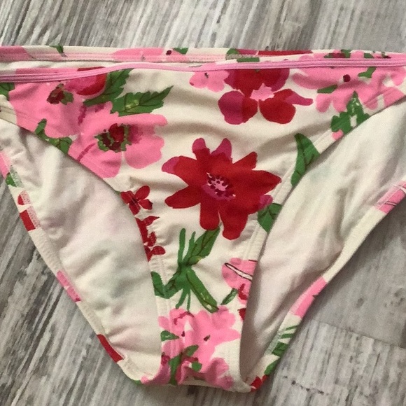 No boundaries bikini bottom pink green red white size XL(15) stretchy flower - Picture 2 of 5
